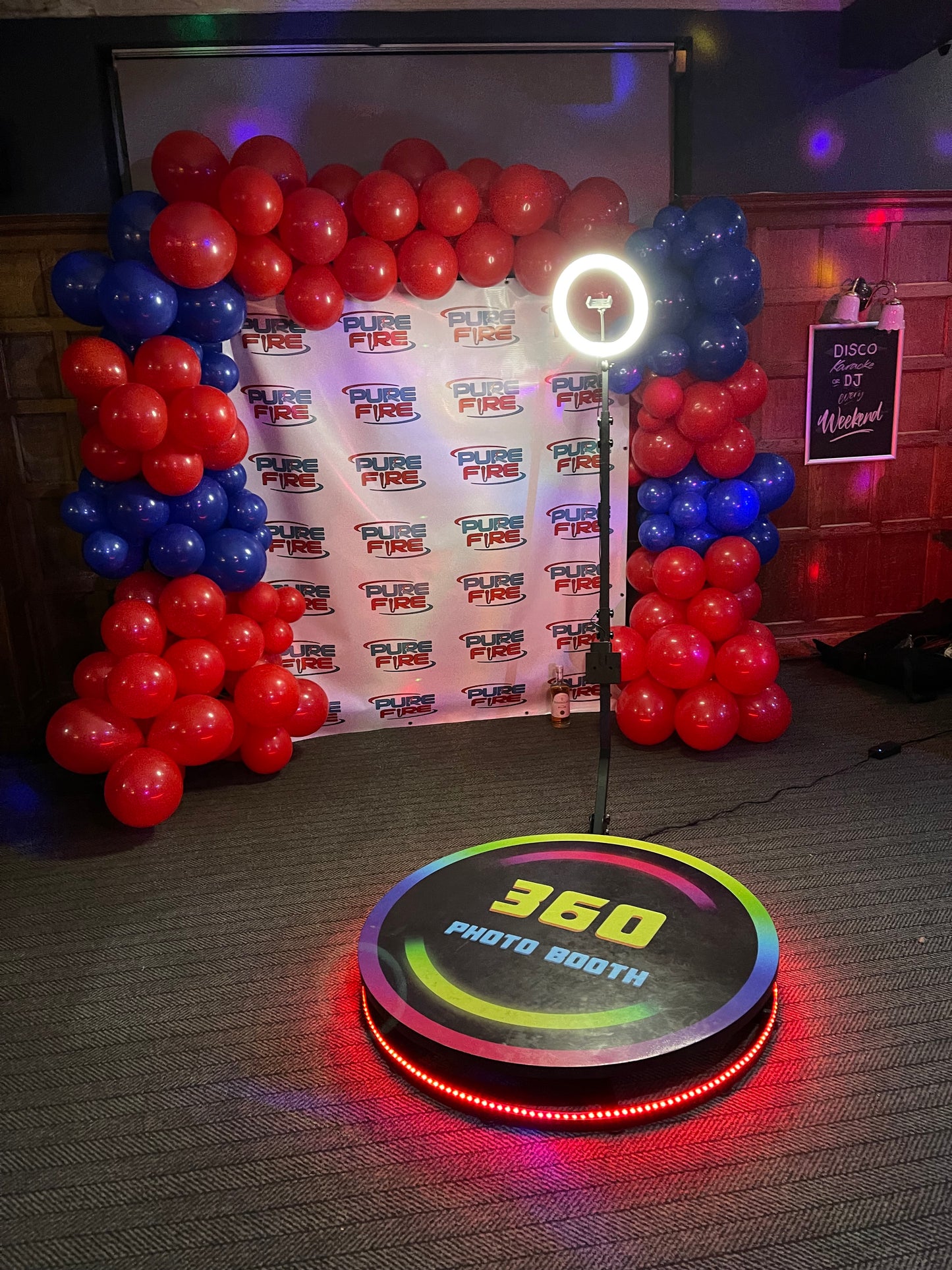 Balloon Arch , Banner & 360 photobooth